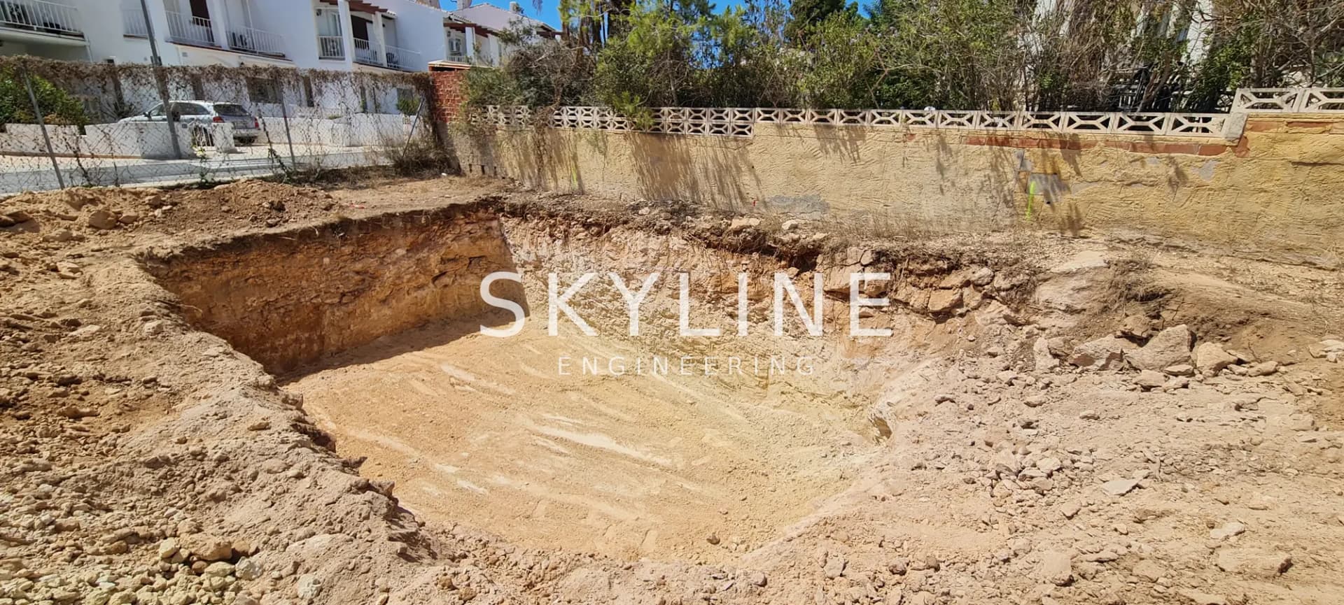 Excavation of the plot and pool area at the start of the Lanucia 6 villa project in La Nucía, Alicante