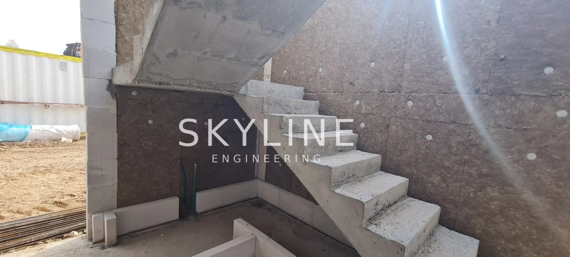 Concrete staircase under construction inside a Lanucia 6 villa in La Nucía
